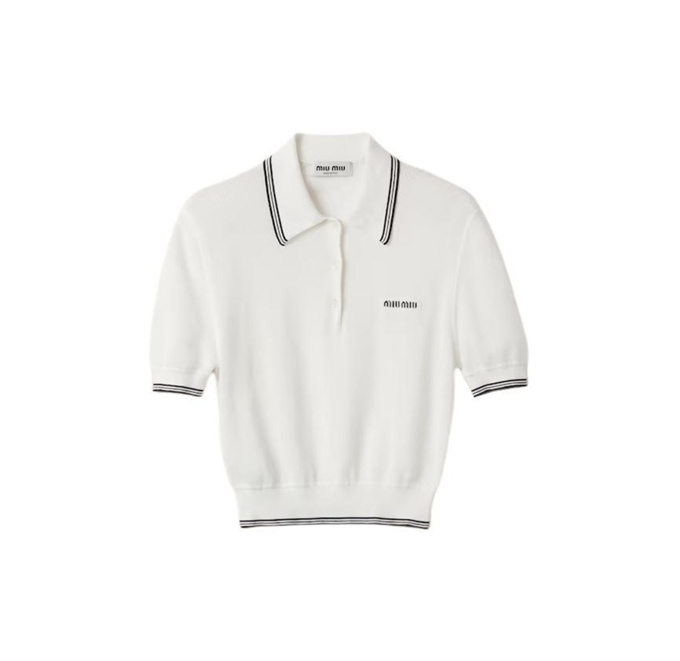 9A+ quality miu miu striped knit polo shirt